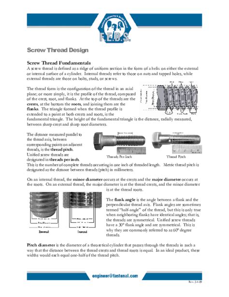 (PDF) Screw Thread Design Screw Thread Fundamentals