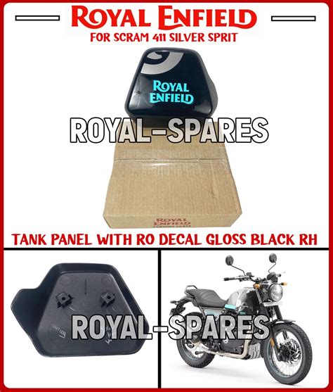 Royal Enfield Tank Panel With Ro Decal Gloss Black Rh For Scram 411 Silver Sprit Ebay