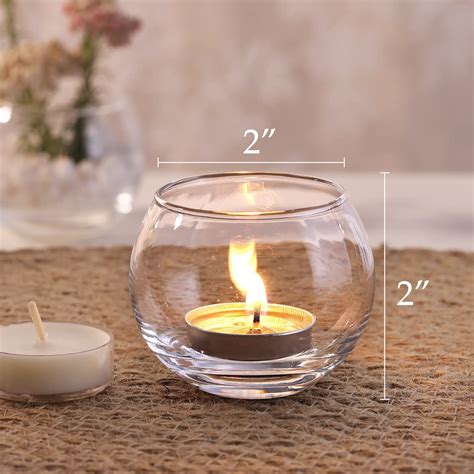 Volens 24pcs Clear Votive Candle Holders For Table Centerpieces Round