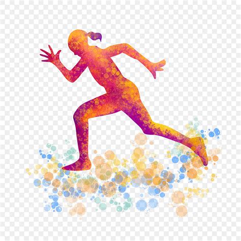 Woman Running Silhouette Vector Png Running Watercolor Sumi Woman