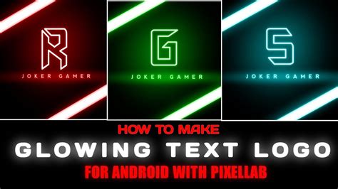 How To Make Neon Glowing Text Logo In Pixellab For Youtubell Create