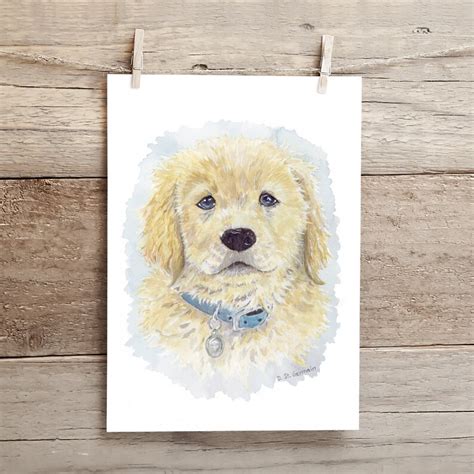 Golden Retriever Art Golden Retriever Puppy Golden Retriever | Etsy