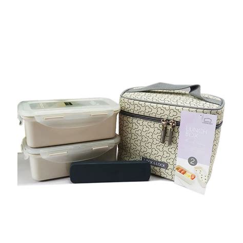 Azay B B Wholesale Hpl Ci Hcm Lock Lock Lunch Box P Set Ivory