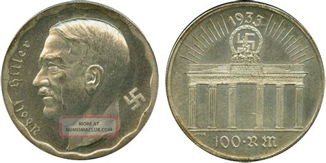 Germany Third Reich 100 Reichs Mark Coin 1933 Adolf Hitler Unique