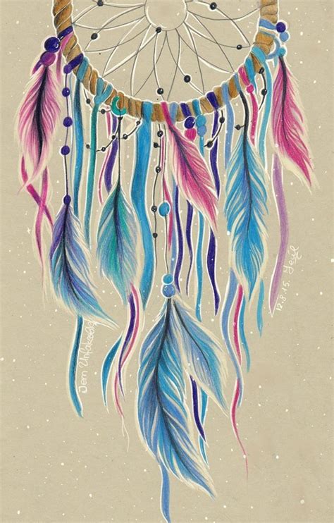 Dreamcatcher Coloured Pencil Drawing By Jem S Art Jem Colored Color