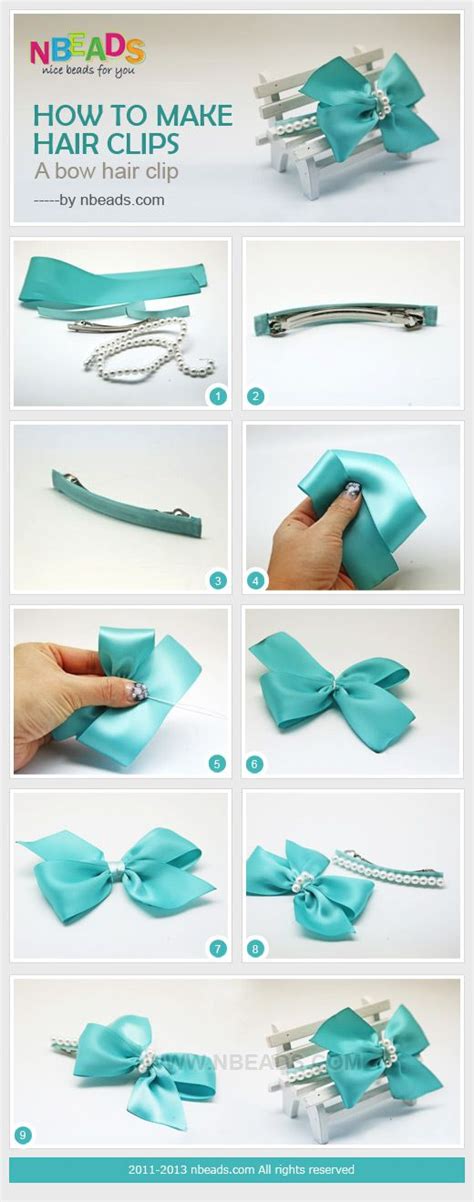 how to make hair clips - a bow hair clip Ribbon Hair Bows, Diy Ribbon ...