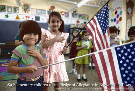 Brownsville Station: 1989 0103 Children Pledge Allegiance to the Flag ...