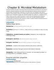 Understanding Microbial Metabolism And Enzymes In Biology Course Hero