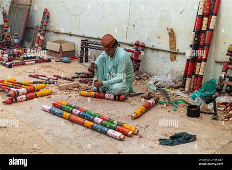 Hala Sindh 2022 Man Wearing Traditional Sindhi Cap Making Colorful