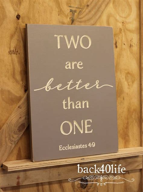 Two Are Better Than One Ecclesiastes 49 Wooden Sign Etsy Wood