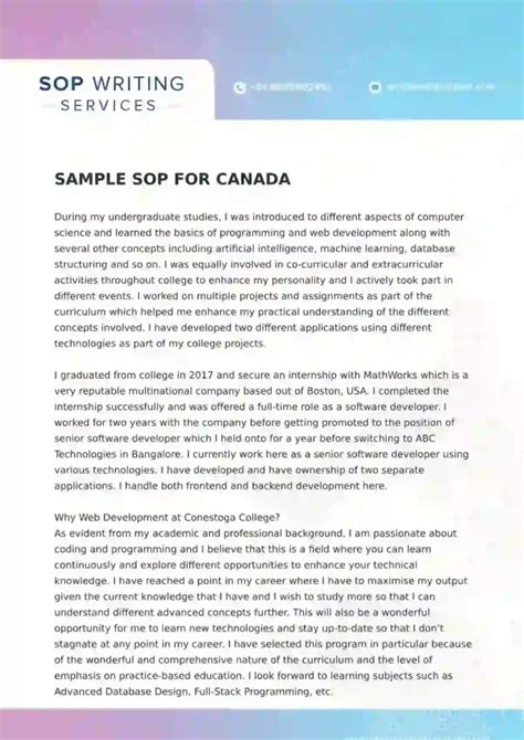 Sample Sop For Canada1 1 1