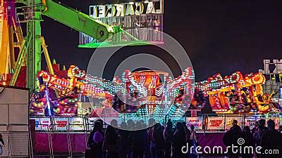 A Funfair with Rides at Night Stock Video - Video of carousel, enterainment: 246331613