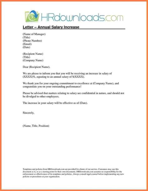 Professional Pay Increase Letter Template Sample | Salary increase ...