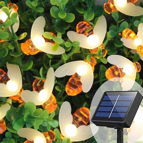 Soltuus Solar Bee String Lights Ft Outside Led Honeybee Fairy