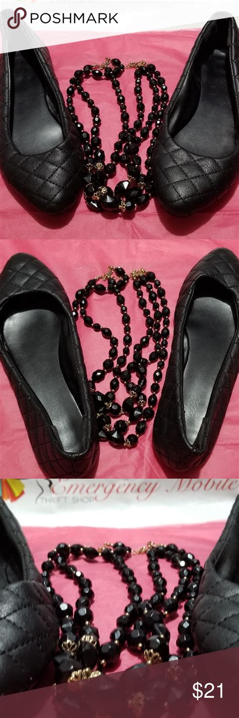 Candies Black Flats - Size 6