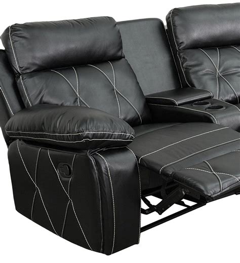 Flash Furniture Reel Comfort Series 3 Seat Reclining Black Leathersoft