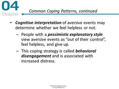 2015 Cengage Learning All Rights Reserved Chapter 4 Coping Processes