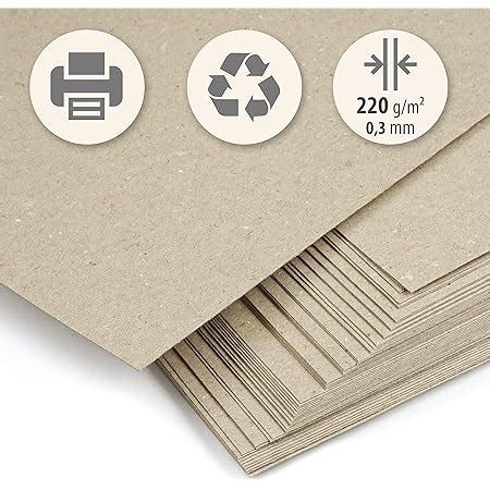 50 Fogli Di Carta Kraft Spessa Riciclata Beige Chiaro DIN A4 220 G