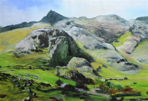 Sketch Of Mountains In Snowdonia Painting By Harry Robertson