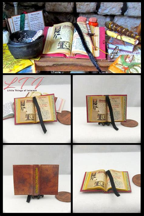 Open Book PRACTICAL MAGIC SPELL Book Miniature Dollhouse 1:12 Scale ...