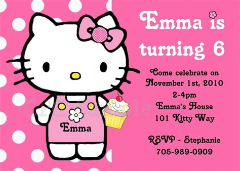 Sweet Hello Kitty Printable Birthday Invitations Download Hundreds