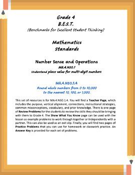 Florida B E S T Grade 4 Math MA 4 NSO 1 4 Rounding Whole Numbers