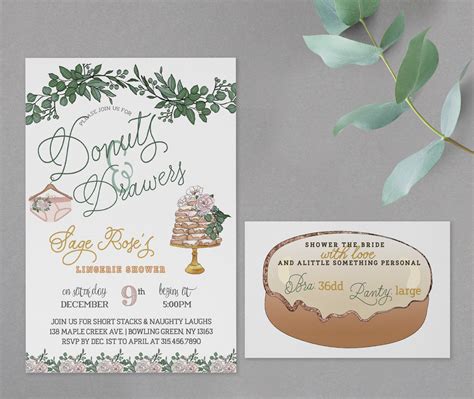 Donuts And Drawers Lingerie Shower Invitation X Inches Etsy