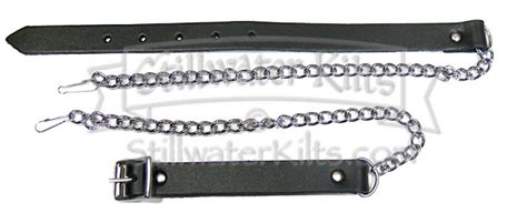 Black Leather Sporran Chain Belt Xl By Stillwater Kilts™ Bloomington