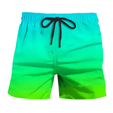 Prolriy Mens Swim Trunks Board Shorts Men Fashionable And Comfortable Men S Gradient Beach Pants