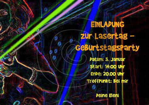 Einladungskarte Lasertag Einladungskarte Laser Tag Party