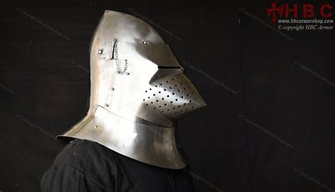 Medieval Great Bascinet Helmet With 3 Different Visors For Etsy