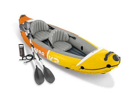 Intex Sierra K Person Inflatable Blow Up Fishing Kayak With