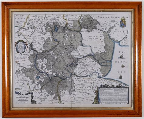 Unknown Antique Map Of Lincoln And Norfolke Circa 1610 For Sale At