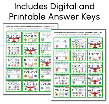 Balanced Equations Multiplication Division Google Slides By Laura Candler