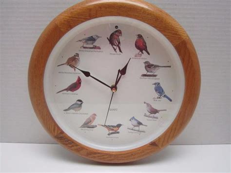 Bird Clock Singing Birds Around The Clock Sing On The Hour Oak Frame 13 ...