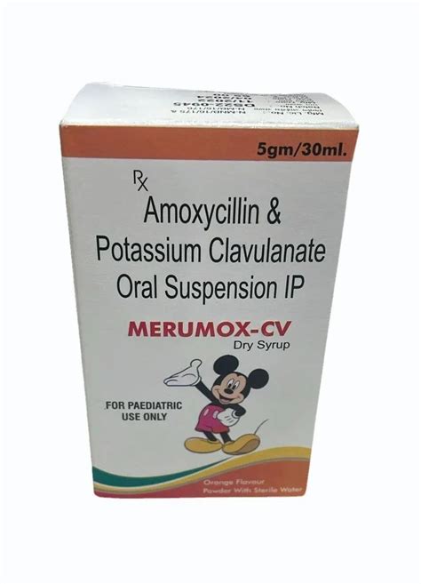 Merumox Cv Amoxycillin Potassium Clavulanate Oral Suspension Ip At Rs