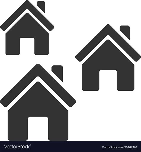 Village buildings flat icon Royalty Free Vector Image