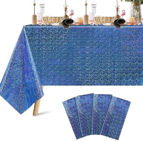 Amazon Pack Iridescence Plastic Tablecloths Shiny Disposable