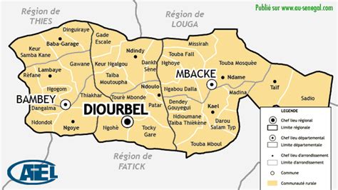 Carte Administative De La Région De Diourbel Au Sénégal Le Cœur Du Sénégal