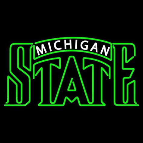 Custom Michigan State Spartans Wordmark 1987 Pres Logo Ncaa Neon Sign