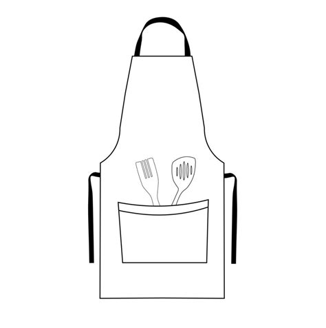 Apron Vector Stock Illustration Doodle Black And White Close Up Chef