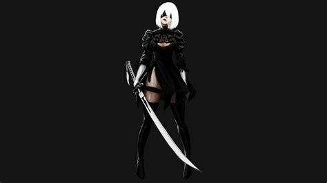 Nier Automata 2b Katana 9s 4k Hd Phone Wallpaper Rare Gallery