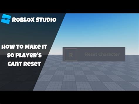 How To Disable The Reset Button In Roblox Roblox Studio Scripting