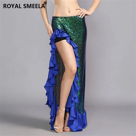 Bling Sequins Dance Skirts Womens Belly Dance Costume Stage Dance Wear