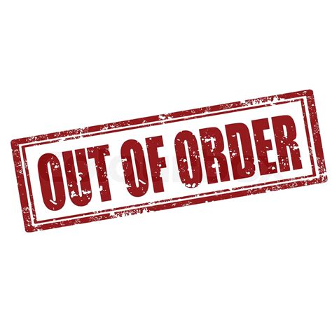 Out Of Order Stamp Stock Vector Colourbox