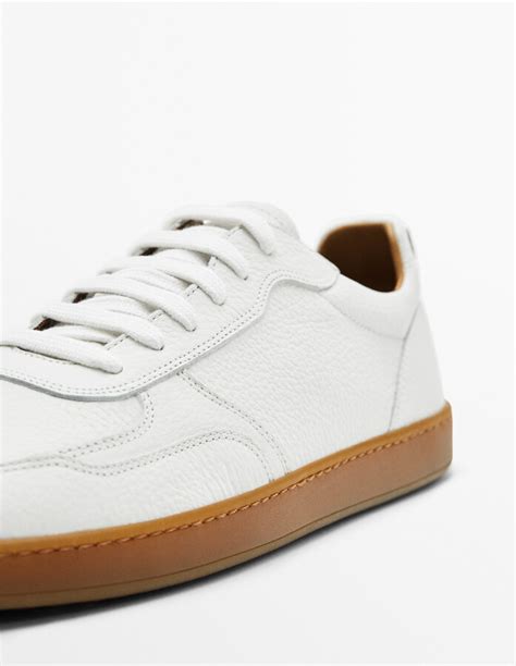 Massimo Dutti Nappa Leather Trainers Shopstyle