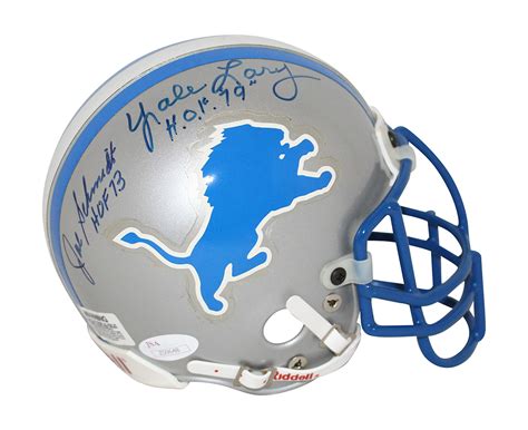 Detroit Lions Hall Of Fame Signed Authentic Mini Helmet 4 Sigs Barney ...