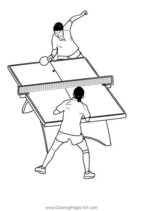 Table Tennis 2 Coloring Page Table Tennis Tennis Drawing Table