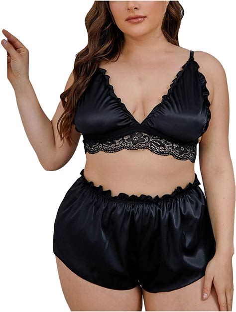 Baodan Pcs Ensemble Lingerie Femme Sexy Broderie Grande Taille