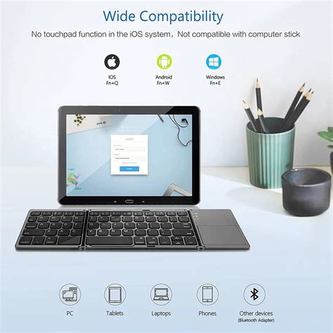 Portable Touchpad Foldable Wireless Keyboard wireless keyboard for ipad ...